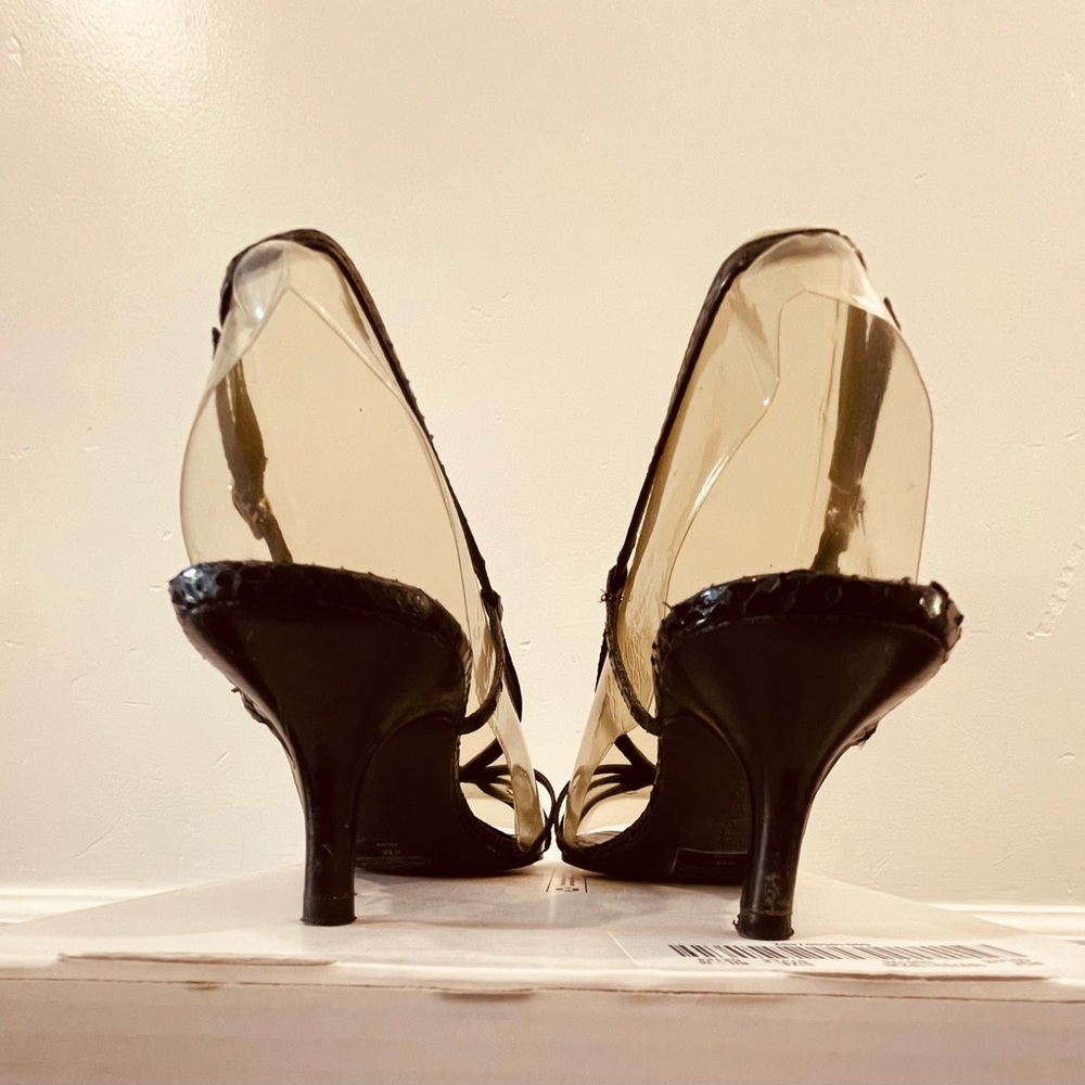 Ralph Lauren Elegant Black Croc Heels - Picture 3 of 5